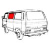 Vitre latérale au milieu gauche ou droite VW T3/T25 – Image 2