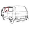 Joint lisse de vitre latérale milieu gauche ou droite VW T3 – Image 2