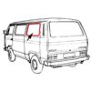 Joint lisse de vitre latérale arrière gauche ou droite VW T3 – Image 2