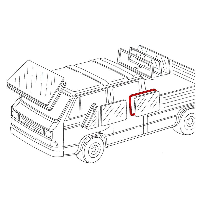 Joint supérieur sur carrosserie de porte gauche pour VW T4 - Transporter  Garage